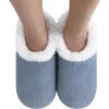 imageSnoozies Butter Soft House Slippers for Women Cozy SherpaLined Slipper Socks for Women Soft Sole NonSkid Machine WashableBlue