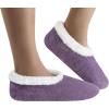 imageSnoozies Butter Soft House Slippers for Women Cozy SherpaLined Slipper Socks for Women Soft Sole NonSkid Machine WashablePurple