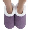 imageSnoozies Butter Soft House Slippers for Women Cozy SherpaLined Slipper Socks for Women Soft Sole NonSkid Machine WashablePurple