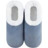 imageSnoozies Butter Soft House Slippers for Women Cozy SherpaLined Slipper Socks for Women Soft Sole NonSkid Machine WashableBlue