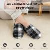 imageSnoozies Modern Alpine Plaid Memory Foam Slippers for Men Indoor Soft SherpaLined Mens House Shoes NonSkidBlack