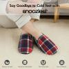imageSnoozies Modern Alpine Plaid Memory Foam Slippers for Men Indoor Soft SherpaLined Mens House Shoes NonSkidRed