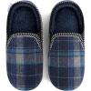 imageSnoozies Modern Alpine Plaid Memory Foam Slippers for Men Indoor Soft SherpaLined Mens House Shoes NonSkidBlue