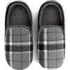 imageSnoozies Modern Alpine Plaid Memory Foam Slippers for Men Indoor Soft SherpaLined Mens House Shoes NonSkidGrey