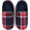 imageSnoozies Modern Alpine Plaid Memory Foam Slippers for Men Indoor Soft SherpaLined Mens House Shoes NonSkidRed