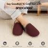 imageSnoozies Alpine Corduroy Memory Foam Slippers for Men Indoor Soft SherpaLined Mens House Shoes NonSkidBurgundy