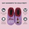 imageSnoozies Pairables Wine Slippers for Women Indoor Funny Slipper Socks with Soft Sherpa Lining and NonSkid Sole Wine GiftsAlexa Bring Me Wine