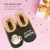 imageSnoozies Pairables Wine Slippers for Women Indoor Funny Slipper Socks with Soft Sherpa Lining and NonSkid Sole Wine GiftsBut First Sloffee