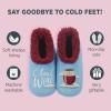imageSnoozies Pairables Wine Slippers for Women Indoor Funny Slipper Socks with Soft Sherpa Lining and NonSkid Sole Wine GiftsCloud Wine
