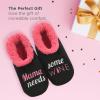 imageSnoozies Pairables Wine Slippers for Women Indoor Funny Slipper Socks with Soft Sherpa Lining and NonSkid Sole Wine GiftsMama Needs Some Wine
