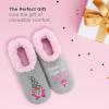 imageSnoozies Pairables Wine Slippers for Women Indoor Funny Slipper Socks with Soft Sherpa Lining and NonSkid Sole Wine GiftsTheres No Place Like Gnome