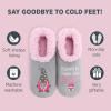 imageSnoozies Pairables Wine Slippers for Women Indoor Funny Slipper Socks with Soft Sherpa Lining and NonSkid Sole Wine GiftsTheres No Place Like Gnome
