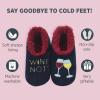 imageSnoozies Pairables Wine Slippers for Women Indoor Funny Slipper Socks with Soft Sherpa Lining and NonSkid Sole Wine GiftsWine Not