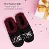 imageSnoozies Pairables Wine Slippers for Women Indoor Funny Slipper Socks with Soft Sherpa Lining and NonSkid Sole Wine GiftsWine Time