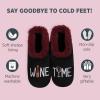 imageSnoozies Pairables Wine Slippers for Women Indoor Funny Slipper Socks with Soft Sherpa Lining and NonSkid Sole Wine GiftsWine Time