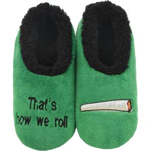 imageSnoozies Pairables Wine Slippers for Women Indoor Funny Slipper Socks with Soft Sherpa Lining and NonSkid Sole Wine GiftsThats How We Roll