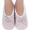 imageSnoozies Ballerina Slippers for Women with Bow  Cute Slipper Socks for Women Indoor  Non Skid Sole and Soft Sherpa LiningBeige