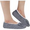 imageSnoozies Ballerina Slippers for Women with Bow  Cute Slipper Socks for Women Indoor  Non Skid Sole and Soft Sherpa LiningBlack