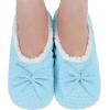 imageSnoozies Ballerina Slippers for Women with Bow  Cute Slipper Socks for Women Indoor  Non Skid Sole and Soft Sherpa LiningBlue