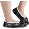 imageSnoozies Ballerina Slippers for Women with Bow  Cute Slipper Socks for Women Indoor  Non Skid Sole and Soft Sherpa LiningBwdot