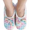 imageSnoozies Ballerina Slippers for Women with Bow  Cute Slipper Socks for Women Indoor  Non Skid Sole and Soft Sherpa LiningGing