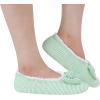 imageSnoozies Ballerina Slippers for Women with Bow  Cute Slipper Socks for Women Indoor  Non Skid Sole and Soft Sherpa LiningGreen