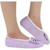 imageSnoozies Ballerina Slippers for Women with Bow  Cute Slipper Socks for Women Indoor  Non Skid Sole and Soft Sherpa LiningLilac
