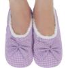 imageSnoozies Ballerina Slippers for Women with Bow  Cute Slipper Socks for Women Indoor  Non Skid Sole and Soft Sherpa LiningLilac