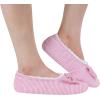 imageSnoozies Ballerina Slippers for Women with Bow  Cute Slipper Socks for Women Indoor  Non Skid Sole and Soft Sherpa LiningPink 4