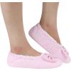 imageSnoozies Ballerina Slippers for Women with Bow  Cute Slipper Socks for Women Indoor  Non Skid Sole and Soft Sherpa LiningPink1