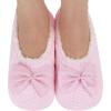 imageSnoozies Ballerina Slippers for Women with Bow  Cute Slipper Socks for Women Indoor  Non Skid Sole and Soft Sherpa LiningPink1