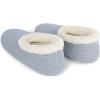 imageSnoozies Corduroy Slippers for Women with Memory Foam Insole SherpaLined Slipper Socks for Women NonSkidAshley Blue