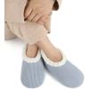 imageSnoozies Corduroy Slippers for Women with Memory Foam Insole SherpaLined Slipper Socks for Women NonSkidAshley Blue