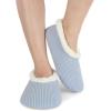 imageSnoozies Corduroy Slippers for Women with Memory Foam Insole SherpaLined Slipper Socks for Women NonSkidBaby Blue