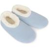imageSnoozies Corduroy Slippers for Women with Memory Foam Insole SherpaLined Slipper Socks for Women NonSkidBaby Blue