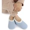 imageSnoozies Corduroy Slippers for Women with Memory Foam Insole SherpaLined Slipper Socks for Women NonSkidBaby Blue