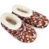 imageSnoozies Corduroy Slippers for Women with Memory Foam Insole SherpaLined Slipper Socks for Women NonSkidBrown