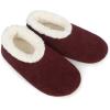 imageSnoozies Corduroy Slippers for Women with Memory Foam Insole SherpaLined Slipper Socks for Women NonSkidCabernet