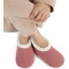 imageSnoozies Corduroy Slippers for Women with Memory Foam Insole SherpaLined Slipper Socks for Women NonSkidDesert Rose