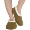 imageSnoozies Corduroy Slippers for Women with Memory Foam Insole SherpaLined Slipper Socks for Women NonSkidOlive Green