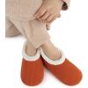 imageSnoozies Corduroy Slippers for Women with Memory Foam Insole SherpaLined Slipper Socks for Women NonSkidOrange Rust