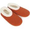 imageSnoozies Corduroy Slippers for Women with Memory Foam Insole SherpaLined Slipper Socks for Women NonSkidOrange Rust
