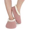 imageSnoozies Corduroy Slippers for Women with Memory Foam Insole SherpaLined Slipper Socks for Women NonSkidPeach Beige