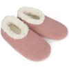 imageSnoozies Corduroy Slippers for Women with Memory Foam Insole SherpaLined Slipper Socks for Women NonSkidPeach Beige
