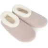 imageSnoozies Corduroy Slippers for Women with Memory Foam Insole SherpaLined Slipper Socks for Women NonSkidSmoke Grey