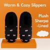 imageSnoozies Pink Bow Slippers NonSkid Memory Foam House Slippers for Women with Soft Sherpa Lining Womens House ShoesBlack
