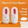 imageSnoozies Pink Bow Slippers NonSkid Memory Foam House Slippers for Women with Soft Sherpa Lining Womens House ShoesLt Grey