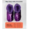 imageSnoozies Sequin Slippers for Women  Fancy Glitters Comfy and Cozy Sparkly NonSlip Womens Slippers SocksPurpleBlack