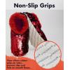 imageSnoozies Sequin Slippers for Women  Fancy Glitters Comfy and Cozy Sparkly NonSlip Womens Slippers SocksRedSilver