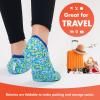 imageSnoozies Skinnies slipper socks for Women  NonSlip Lightweight Soft Sherpa Lining Foldable TravelSkdaisy